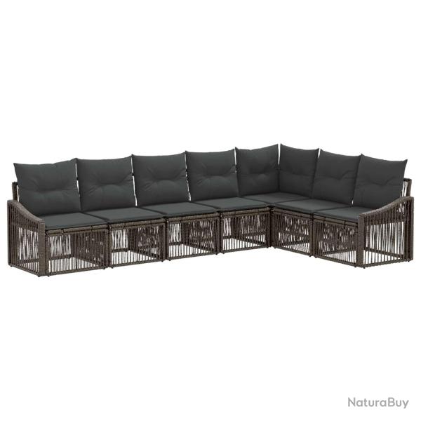 Ensemble de canap� de jardin 7 pcs Gris polyrotin