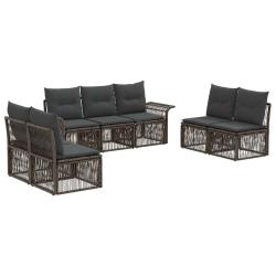 Ensemble de canap&eacute; de jardin 7 pcs Gris polyrotin