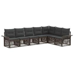 Ensemble de canap&eacute; de jardin 7 pcs Gris polyrotin