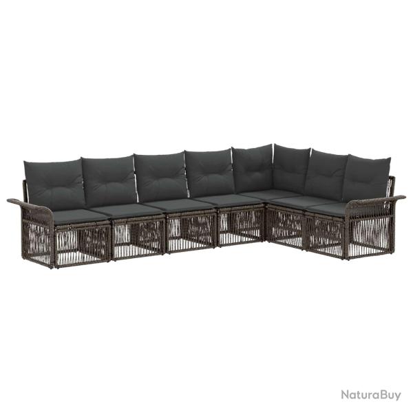 Ensemble de canap� de jardin 7 pcs Gris polyrotin