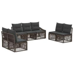 Ensemble de canap&eacute; de jardin 7 pcs Gris polyrotin