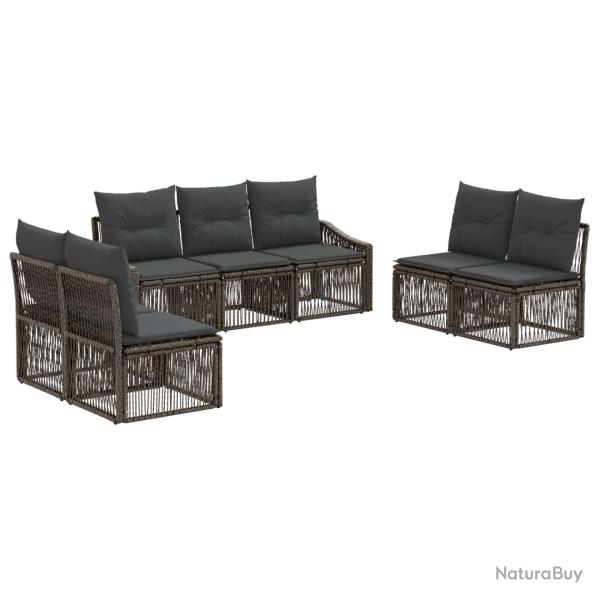 Ensemble de canap� de jardin 7 pcs Gris polyrotin