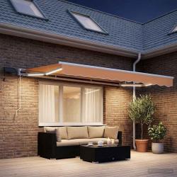 Cadre de store manuel avec LEDs Sable 3,5 x 2,5 m