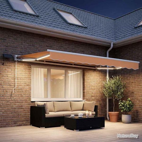 Cadre de store manuel avec LEDs Sable 3,5 x 2,5 m