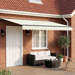 Cadre de store manuel avec LEDs Cr&egrave;me et Anthracite 5 &times; 3,5 m