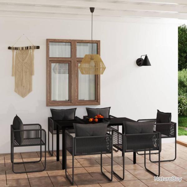 Ensemble � manger de jardin 7 pcs Noir