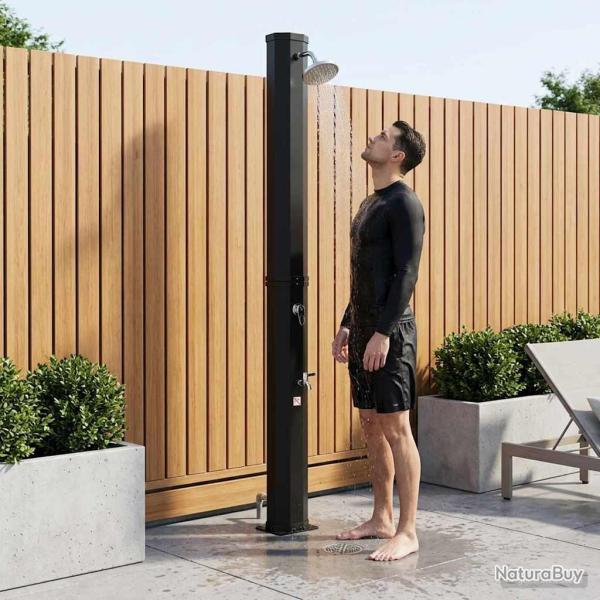 Douche solaire avec pommeau de douche et robinet Noir