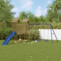 Aire de jeux d'ext&eacute;rieur bois de pin impr&eacute;gn&eacute;