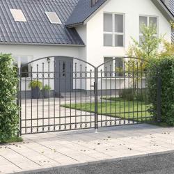 Porte de Cl&ocirc;ture ASSEN 401 x 224,5 cm Acier Gris Verrouillable