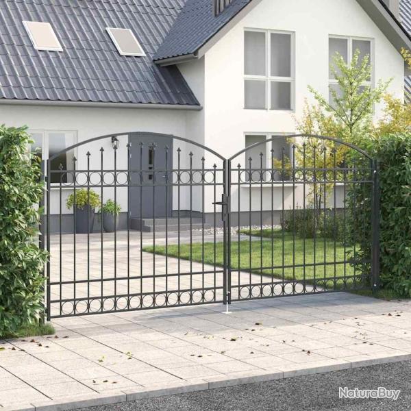Porte de Cl�ture ASSEN 401 x 224,5 cm Acier Gris Verrouillable