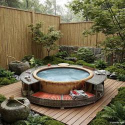 Cadre de bain &agrave; remous r&eacute;sine tress&eacute;e