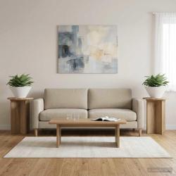 Support de Plante 2 pc Ch&ecirc;ne artisanal &Oslash;29,5 x 40 cm