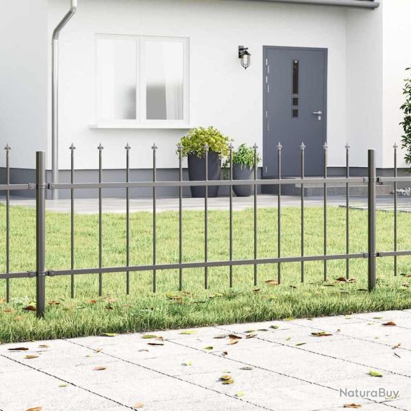 Cl�ture de jardin 9 pcs Gris 15,3 x 0,6 m