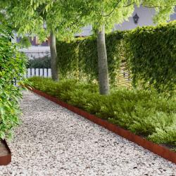 Bordure de Pelouse 10 pcs 103 x 15 cm m&eacute;tal Rouill&eacute;