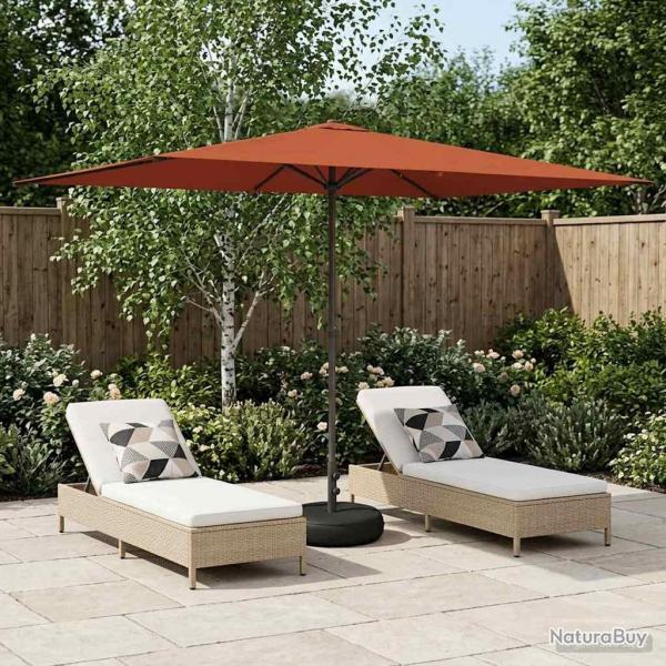 Parasol de jardin avec base 200 x 300 cm Polyester