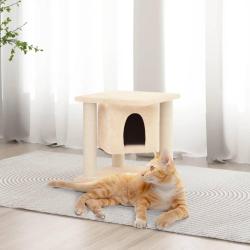 Arbre &agrave; chat avec griffoirs en sisal Cr&egrave;me 37 cm