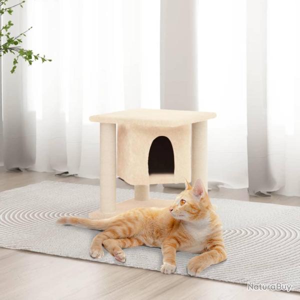 Arbre � chat avec griffoirs en sisal Cr�me 37 cm