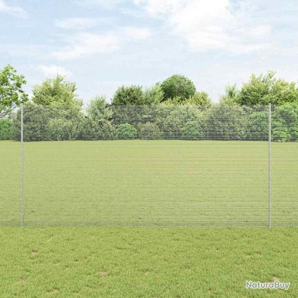 Cl�ture en fil soud� avec poteaux 10 x 1,6 m Acier galvanis�