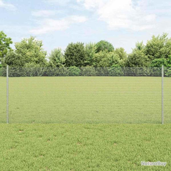 Cl�ture en fil soud� avec poteaux 10 x 0,8 m Acier galvanis�