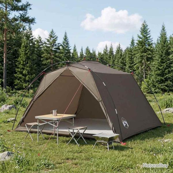 Tente tunnel Marron et gris 4 personnes