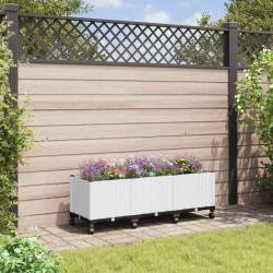 Jardini&egrave;re avec Roues Blanc 120 x 40 x 48 cm PP