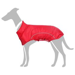 Imperm&eacute;able pour chien avec bandes r&eacute;fl&eacute;chissantes en polyester rouge taille XS