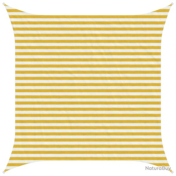 Voile d'ombre Jaune et blanc 3 x 3 m HDPE
