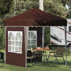 Tente de f&ecirc;te pop-up 195 x 195 x 245 cm Marron Tissu Oxford