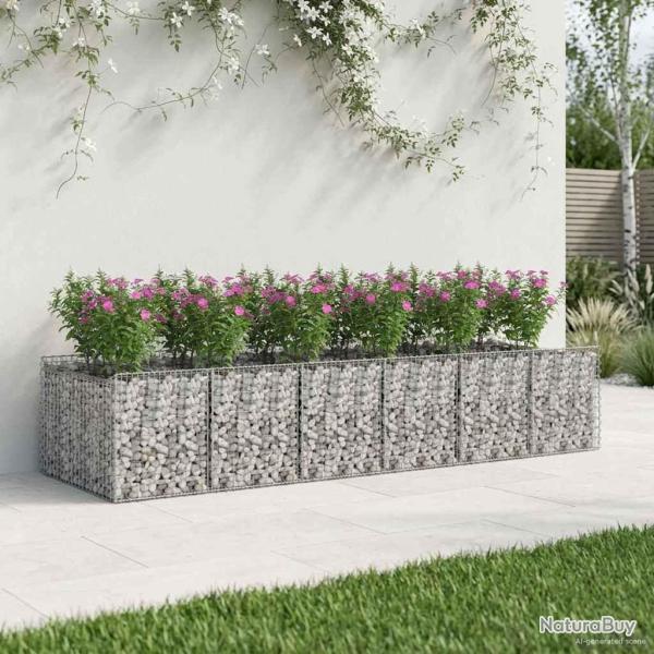 Lit sur�lev� gabion 2 pcs Argent�