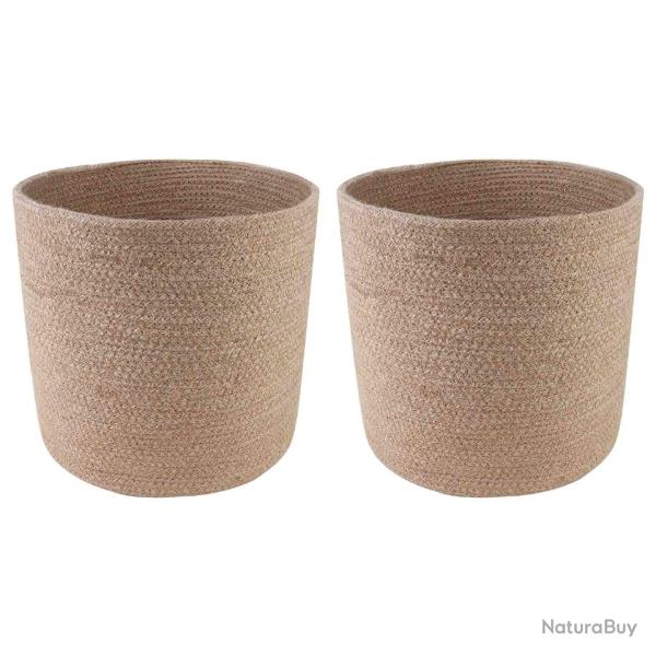 Ensemble de Pots � Plantes 2 pcs Naturel � 28 x 28 cm