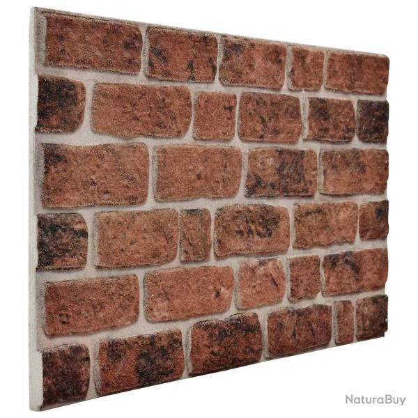 Panneaux muraux 10 pcs Brique Marron 100 x 50 cm Mousse EPS