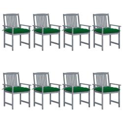 Chaises de jardin et coussins lot de 8 Bois acacia solide Gris