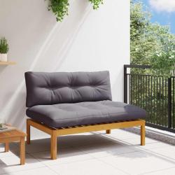 Unit&eacute; de canap&eacute; du milieu Gris Naturel et Fonc&eacute; Bois d'acacia
