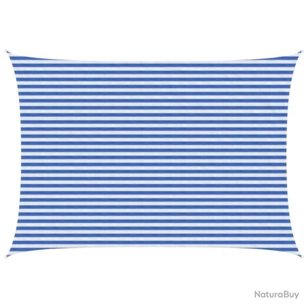 Voile d'ombre Bleu et Blanc 3,5 x 4,5 m HDPE