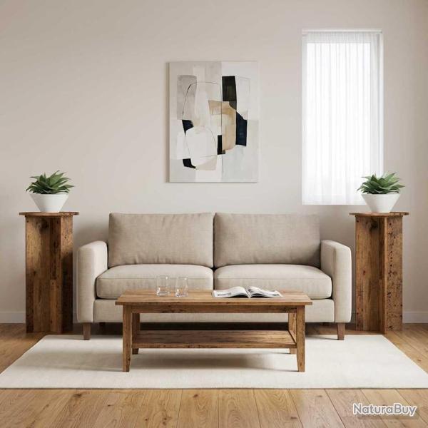 Support de Plante 2 pcs Bois ancien 40 x 40 x 80 cm