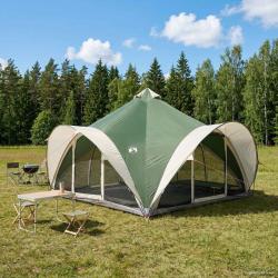 Tente Tipi avec toit Vert 18-Personnes Polyester et Acier