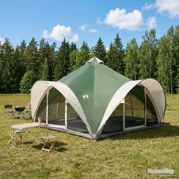 Tente Tipi avec toit Vert 18-Personnes Polyester et Acier
