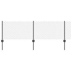 Cl&ocirc;ture en fil soud&eacute; avec poteaux 10 x 0,4 m Gris Maille
