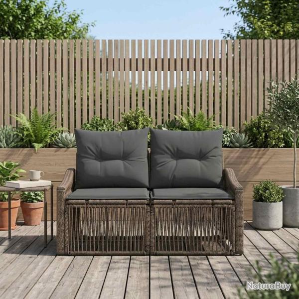 Canap� de jardin 2-Nombre de places Gris polyrotin