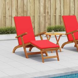 Chaise longue inclinable et pliable 2 pcs Rouge