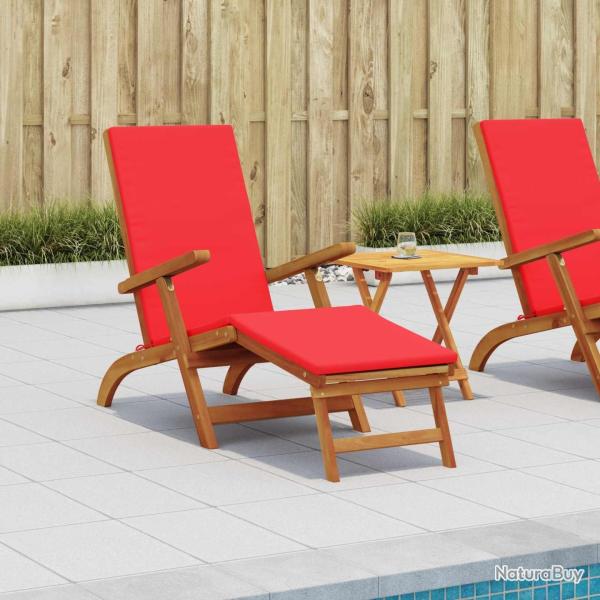 Chaise longue inclinable et pliable 2 pcs Rouge
