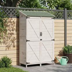 Abri de jardin Blanc 106 x 56 x 176,5 cm Bois de Sapin Massif