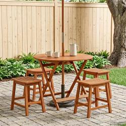 Table de jardin pliante Marron &Oslash; 90 x 75 cm