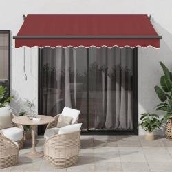 Auvent r&eacute;tractable automatique avec LED bordeaux 350x250 cm