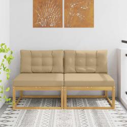 2 Pi&egrave;ce Sofa de milieu ext&eacute;rieur Polyester Blanc