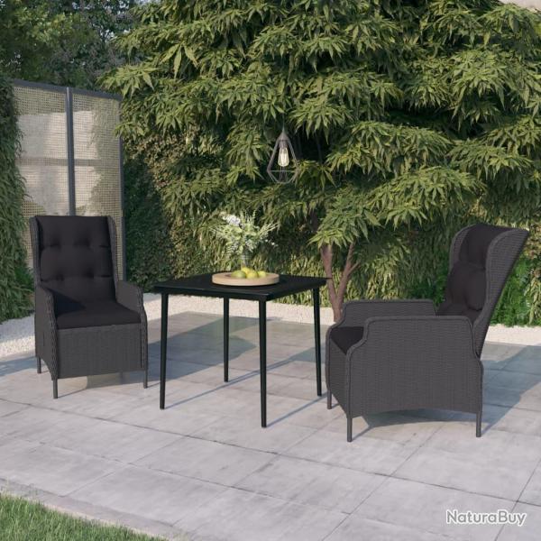 Ensemble � manger de jardin 3 pcs Gris fonc�