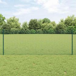 Cl&ocirc;ture en fil soud&eacute; avec poteaux 50 x 0,8 m Vert Maille
