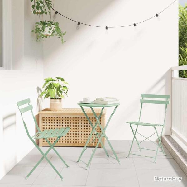 Chaise de jardin pliante 2 pcs Menthe claire 42 x 46 x 82cm