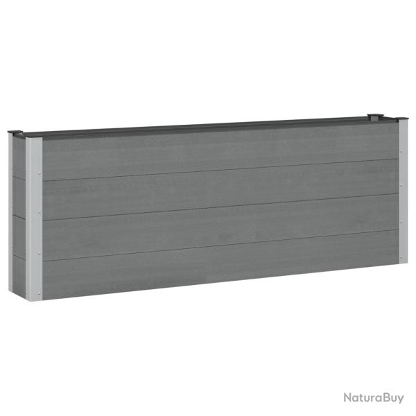 Jardini�re sur�lev�e Gris 200 x 30 x 72 cm WPC et Aluminium