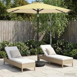 Parasol de jardin avec lumi&egrave;res LED et base 230 x 230 cm